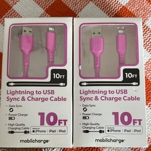 Pink Lightning to USB Cable 10FT